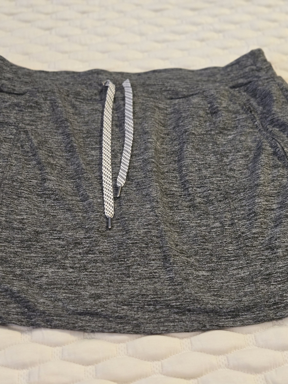 Members Mark Favorite Soft Skort Jersey Feel Grey Drawstring Layer Size XXL